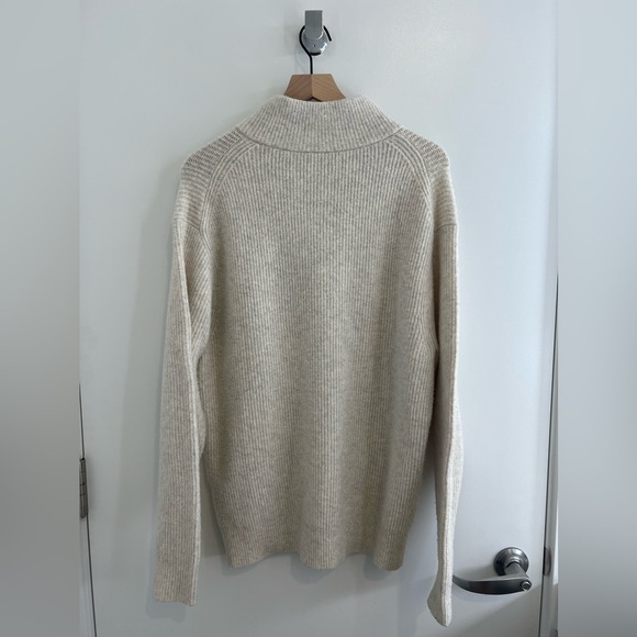 Men's Beige Half-Zip Sweater - Picture 3 of 8